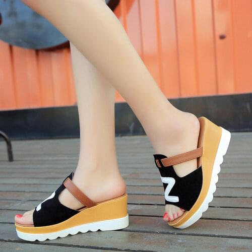 Summer Slip On Women Wedges Sandals Platform Hip Hop Rock Fashion Open Toe Ladies Casual Shoes Comfortable Promotion Sale# G