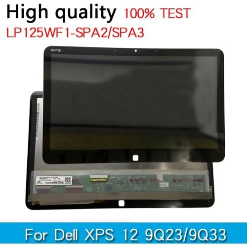 Original Laptop LCD For Dell XPS 12 9Q33 lp125wf1-sp a3 9Q23 LP125WF1-SP A2 A1 E3 Touch Display screen Assembly digitizer 1080P