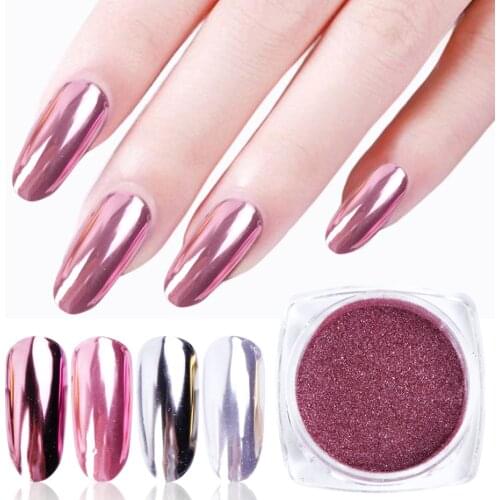 1box Mirror Glitter Powder Nail Art Chrome Pigment Pearl Polishing Rubbing Nail Dust Manicure Decorations Dip Powder LAC/ASX-1