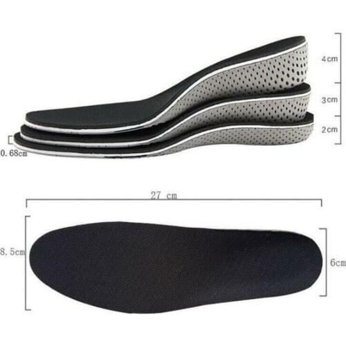 Hot 1 Pair Women Men Comfortable Height Increase Insole Unisex Insert Memory Foam Insoles Shoes Full Pad Cushion