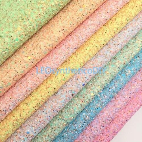 1PC 21X29CM Glitter Fabric with Gold Chunky Glitter Leather Pastel Glitter Leather Sheets For Making Bows LEOsyntheticoDIY 6S42