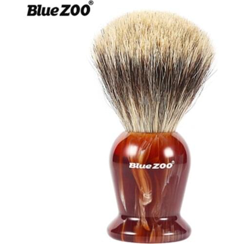 100% Pure Badger Hair Shaving Brush with Resin Handle Man Facial Care Tool Facial Hair Brush