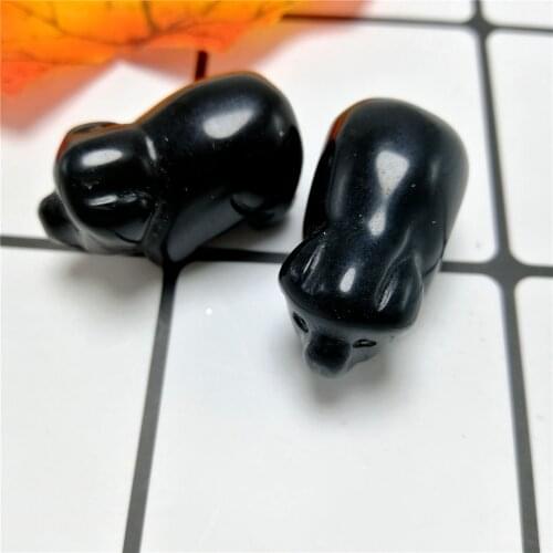 2pcs Natural Obsidian Quartz Pig Hand Carved Crystal Polished Quartz Healing Stones Gemstones For Home DIY Decorations