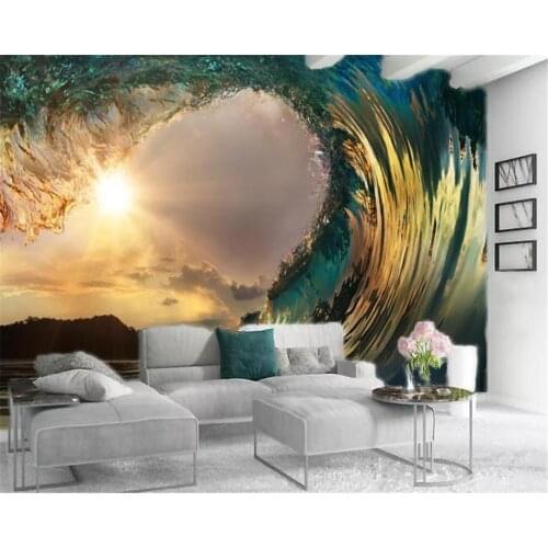 3d Bedroom Wallpaper Beautiful Mural Huge Wave Living Room Bedroom Decoration Mural Wall Paper
