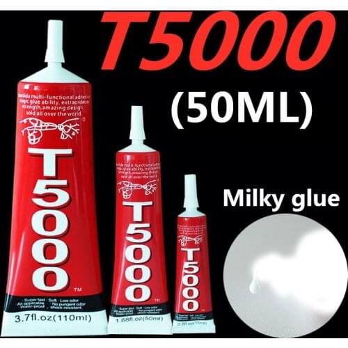 50ml T5000 milky white glue Mobile phone touch screen T5000 adhesive telephone glass glue repair point diamond jewelry DIY glue