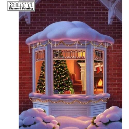 5D DIY Diamond embroidery Cross stitch Christmas scenery Full Square/Round Diamond mosaic Diamond painting decoration HYY