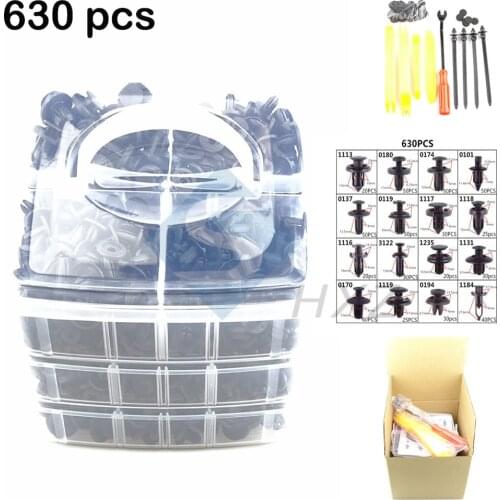 630PCS Car Screw Fixing Clip Bumper Rivet Door Fender Hybrid Fastener Expansion Screw General Purpose Vehicles Trucks