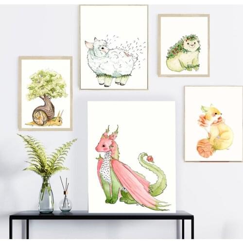 Nordic Style Home Decor Color Fruit Posters Animals Prints Art Canvas Painting Pictures For Nursery Kids Room Bedroom Decoration