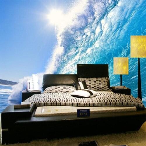 Diantu Custom 3d The Deep Blue Sea surf ocean waves large murals TV backdrop photo wallpaper wall mural papel de parede