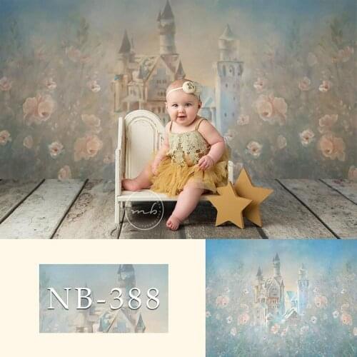 Flower castle green grass newborn baby shower photography backdrop baby shower newborn background for photo studio vinyl floor