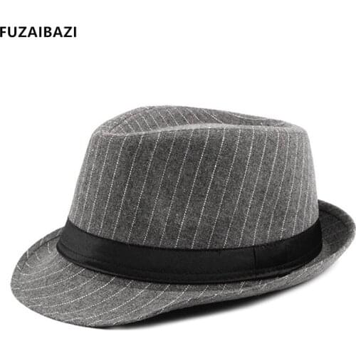 FUZAIBAZI Autumn Winter New England Mens Top Hat Fashion Middle Aged Jazz Hats Casual All-Match Sombrero Sunhat