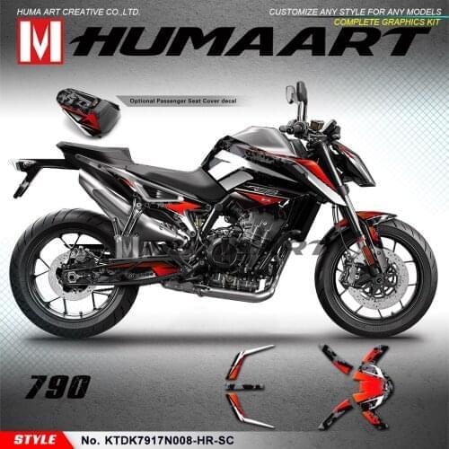 HUMAART Race Bike Graphics Personalised Sticker Wrap Kit for 790 2017 2018 2019 2020, Customizable