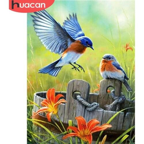 HUACAN 5D DIY Diamond Painting Bird Flower Home Decoration Handcraft Art Kits Full Drill Square Embroidery Picture Gift