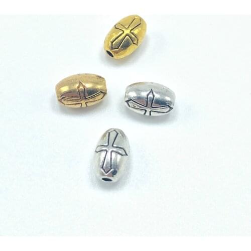 30pcs 5mm*8mm popular Christian perforated cross spacer DIY handmade bracelet Necklace Jewelry connection accessories