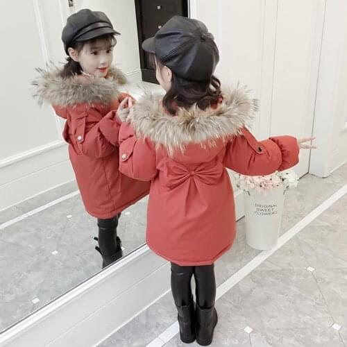 NEW Girl Winter Cotton-Padded Jacket Childrens Fashion Coat Kids Outerwear Babys warm down jacket Children Clothing 4-12 years