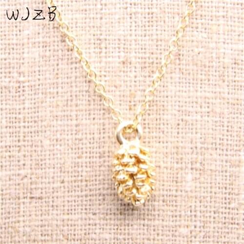 WJZB Fashion pine pendant necklace.The pine nuts of the popular plant necklace are designed for women