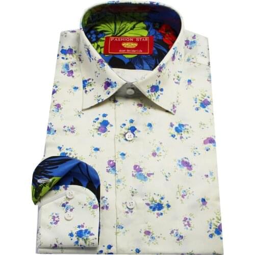 Custom tailor made Mens bespoke shirts business formal wedding ware bespoke blouse white silk print small floral silk dress