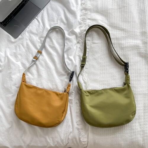 Nylon Crossbody Bags for Women 2021 New Zipper Ladies Fashion Hobos Messenger Bag Simple Ladies Shoulder Bag Tote Handbag Purses