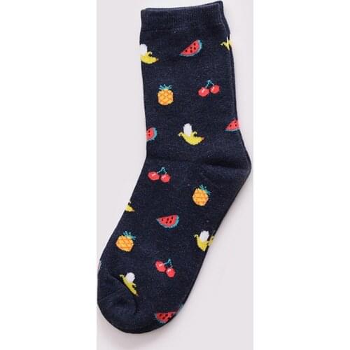 2017 summer Life food watermelon male and female short tube cotton socks winter new fashion Korea creative cartoon sock