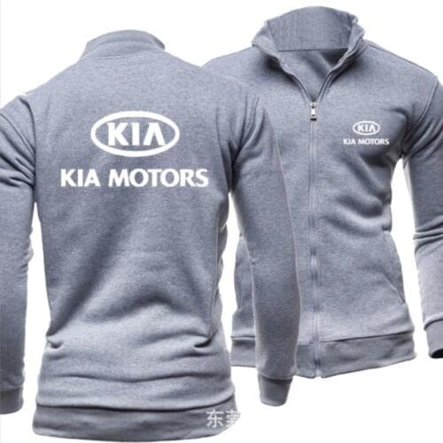 2021 new print autumn mens KIA logo hoodless Sweatshirt Street jacket sportswear Pullover