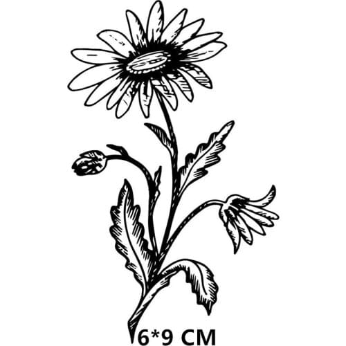 2021 New Chrysanthemum Clear Stamps DIY Scrapbooking Craft Supplies Rubber Silicon Seals Card Photo Album Hobby ink pad Stamping