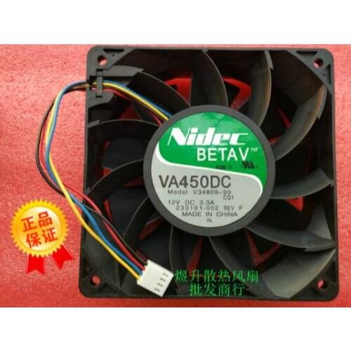 Wholesale: original Nidec VA450DC V34809-90 120*120*38MM DC12V 3.3A 4 Line PWM large Air cooling Fan