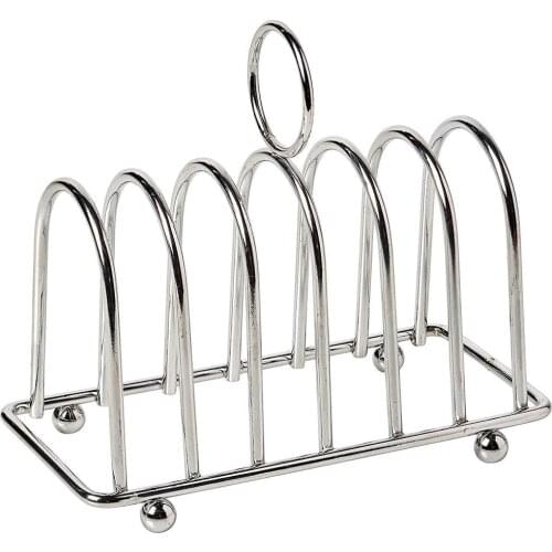 Stainless Steel Toast Rack 6 Slice Holes Non-Stick Pastry Holder Bread Slice Household Breakfast Utensil Organizer