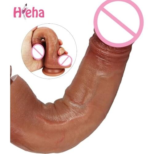 Skin Feeling Realistic Dildo Soft Silicone Material Huge Big Penis Suction Cup Sex Toys for Woman Strapon Female Masturbation