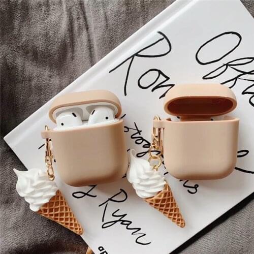Silicone Earphone Cover for AirPods 1 2 Case Cute Palette Ice Cream Pendant Keyring Protective Headphone Case for Airpods 3 Pro