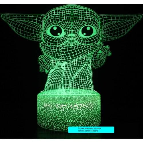 DISNEY LED night light Star wars Stitch 3D visual stereo light touch table lamp 16color remote control USB battery dual purpo