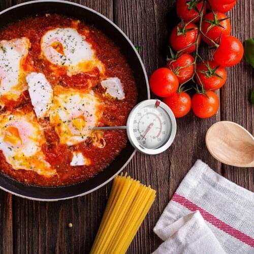 Handy Probe Deep Fry Meat Turkey Thermometer with Dial Stainless Steel for BBQ Grill Pot Pan Kettle 50℉-550℉ 8 Inch