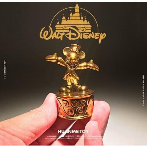 2PCS 5.5cm Gold Mickey model pen case of Disneyland Tokyo Anniversary of the classic collection