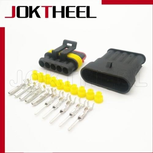 1/5/10/20/30 kit Superseal male female Waterproof aut electrical wire connector plug Tyco AMP 5 Pin connector 282107-1 282089-1