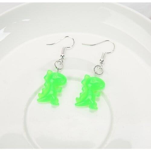 1pair Earring Women dinosaur flatback resin dinosaur birthday Gifts fashion Earrings Fashion Jewelry