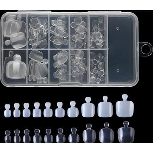100Pcs/Set Fake Toenails Foot Natural Transparent Nail Art False DIY Tools Smooth Toughness Tips