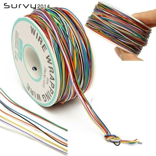 250M 8-Wire Colored Insulated P/N B-30-1000 30AWG Wire Wrapping Cable Wrap Reel