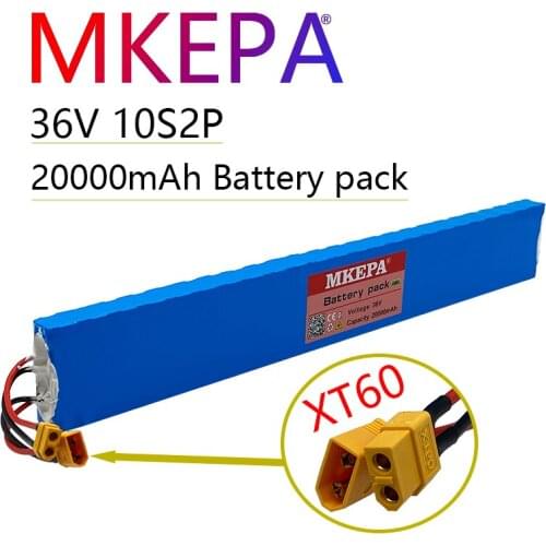 36V 10S2P 20Ah built-in 20A BMS with holder 18650 Lithium ion battery pack Extended batteries for m365 pro Electric scooter