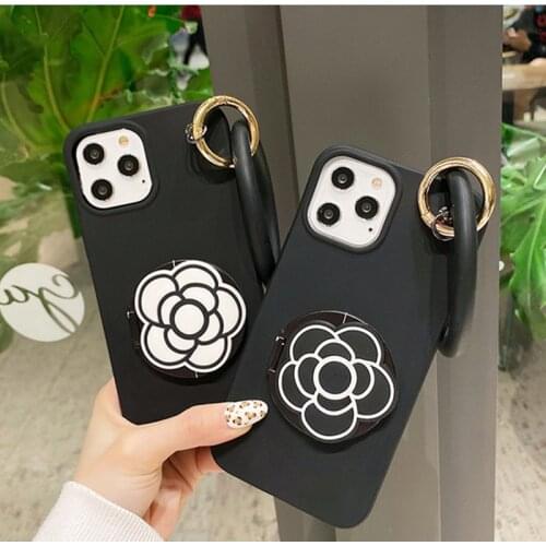3D Camellia Flower Makeup Mirror Phone Case For Xiaomi mi 9 SE 8 A2 A3 Lite Redmi NOTE 7 k20 k30 NOTE 10 10S Big Bracelet Ring
