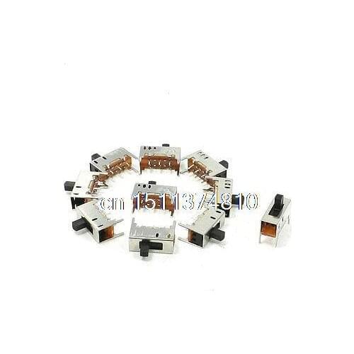 5Pairs 6mm High Side Knob 6 Pin 2 Position DPDT 2P2T Slide Switch 0.5A 50V AC