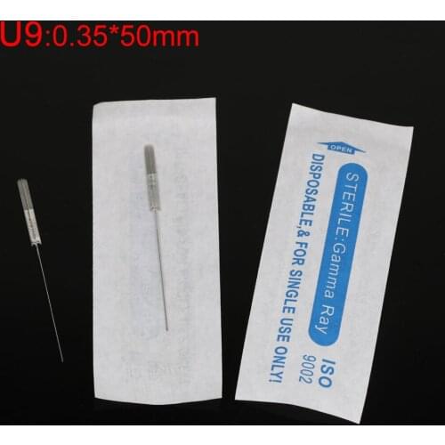 50 Pcs Permanent Makeup Blade Needle U9 Pins Sterile Tattoo Needles Permanent Makeup Eyebrow Lip Needle