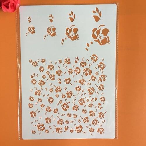 A4 29 *21cm Flowers DIY Stencils Wall Painting Scrapbook Coloring Embossing Album Decorative Paper Card Template,wall