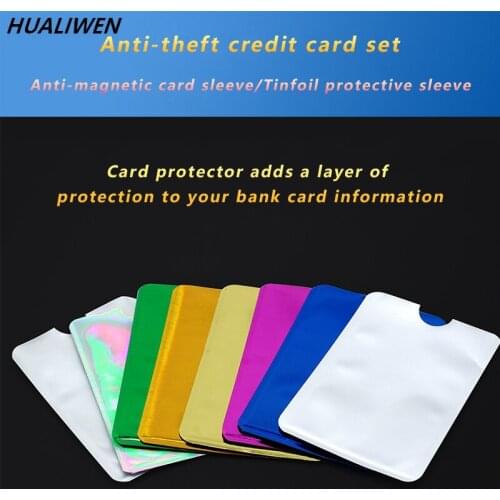 Anti Rfid Wallet Blocking Reader Lock Bank Card Holder Id Bank Card Case Protection Metal Credit Card Holder Aluminium 6.2*9cm
