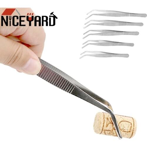 NICEYARD 12.5cm/14cm/16cm/18cm/20cm Stainless Steel Clear Clip Tool Anti-static Hand Tool Elbow Tweezers
