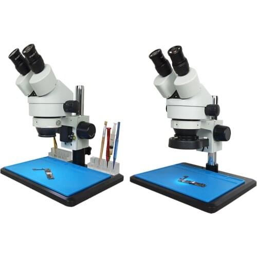 Big Table Zoom 7~45x Industrial Binocular Stereo Microscope Magnification +56 Adjustable LED Lights Mobile Phone Repair Tools
