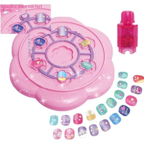 Nail Covers for Children Aterproof Washable Nail Wrap DIY Handmade Makeup Girl Play Toy Makeup for Girls Kid Toys 4-6y Princess