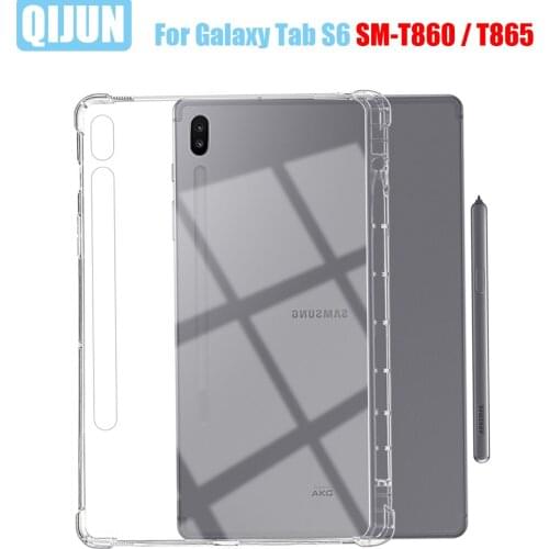 Tablet case for Samsung Galaxy Tab S6 10.5" 2019 TPU Airbag cover Transparent protection Pen slot for capa SM-T860 SM-T865 T866N