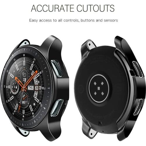 Case for samsung Galaxy watch 46mm 42mm strap TPU Plated Screen protector cover bumper S 3 42/46 mm Gear S3 Frontier band