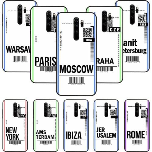 Phone Case For Xiaomi Redmi Note 8 8T 7 7A 9 9S 8A 4 5 Pro Black Cover Back Tpu Prime Art Hoesjes Funny Bar Label Worl Ticket