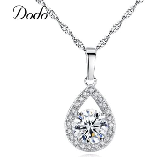 DODO Water Drop Austrian Crystal Necklace Pendant Jewellery & Jewerly Necklace Women Fashion Silver Color Jewelry Wholesale N313