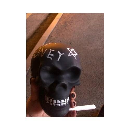 Blackboard Skull Piggy Bank DIY Doodling Halloween Ceramic Ornaments Home Creativity Decoration Gifts for Kids